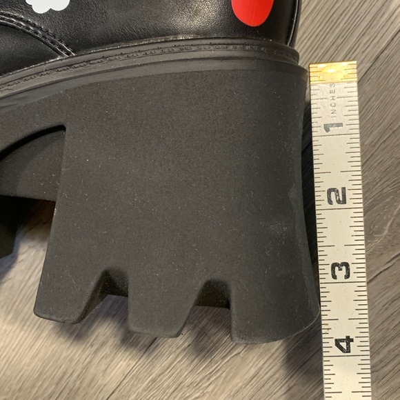 Dolls Kill LAMODA Black Free Spirit Platform Lug Flower Ankle Boots size 6 - Picture 12 of 14